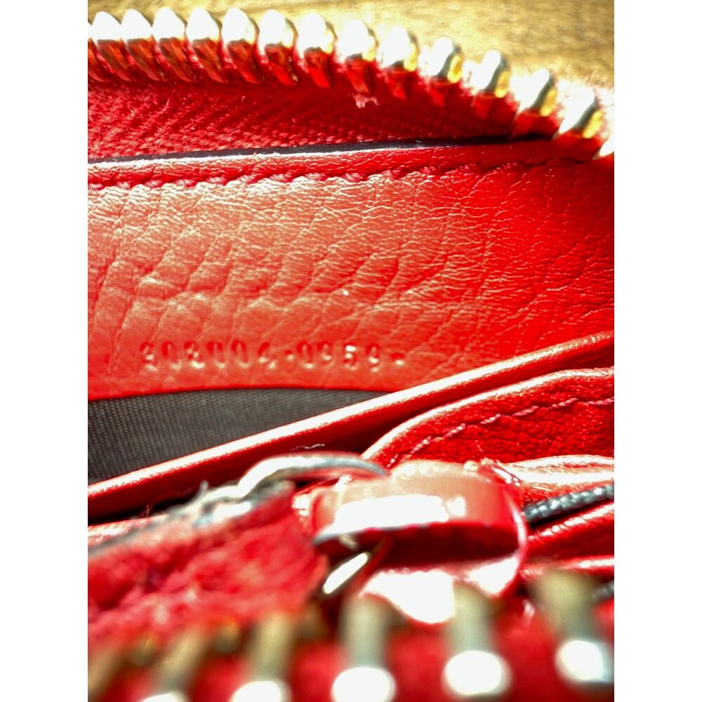 Gucci Soho Wallet Women's Red Leather Zip Around Tassel GG Logo W/COA - Picture 8 of 14